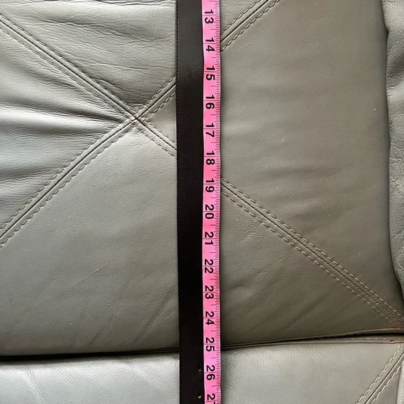 Vintage GORBANI Genuine Leather GOLD CURB CHAIN LOOK Elegant BLACK BELT M - Picture 12 of 16